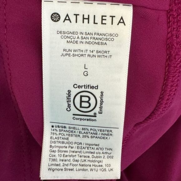 Athleta Run With It High Rise 14" Skort, Fuchsia, Size L - Picture 10 of 14